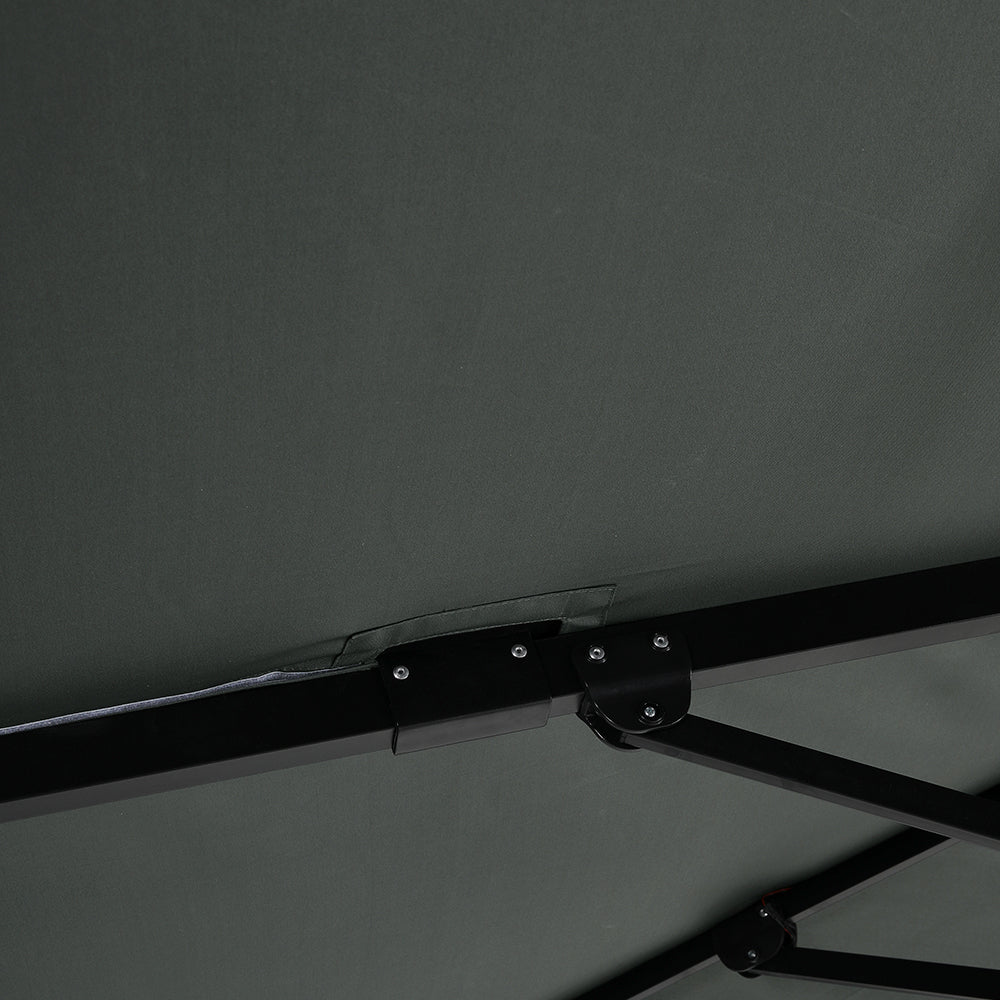 Square Cantilever Parasol With Solar-powered Led Lights | One Size | Dark Grey