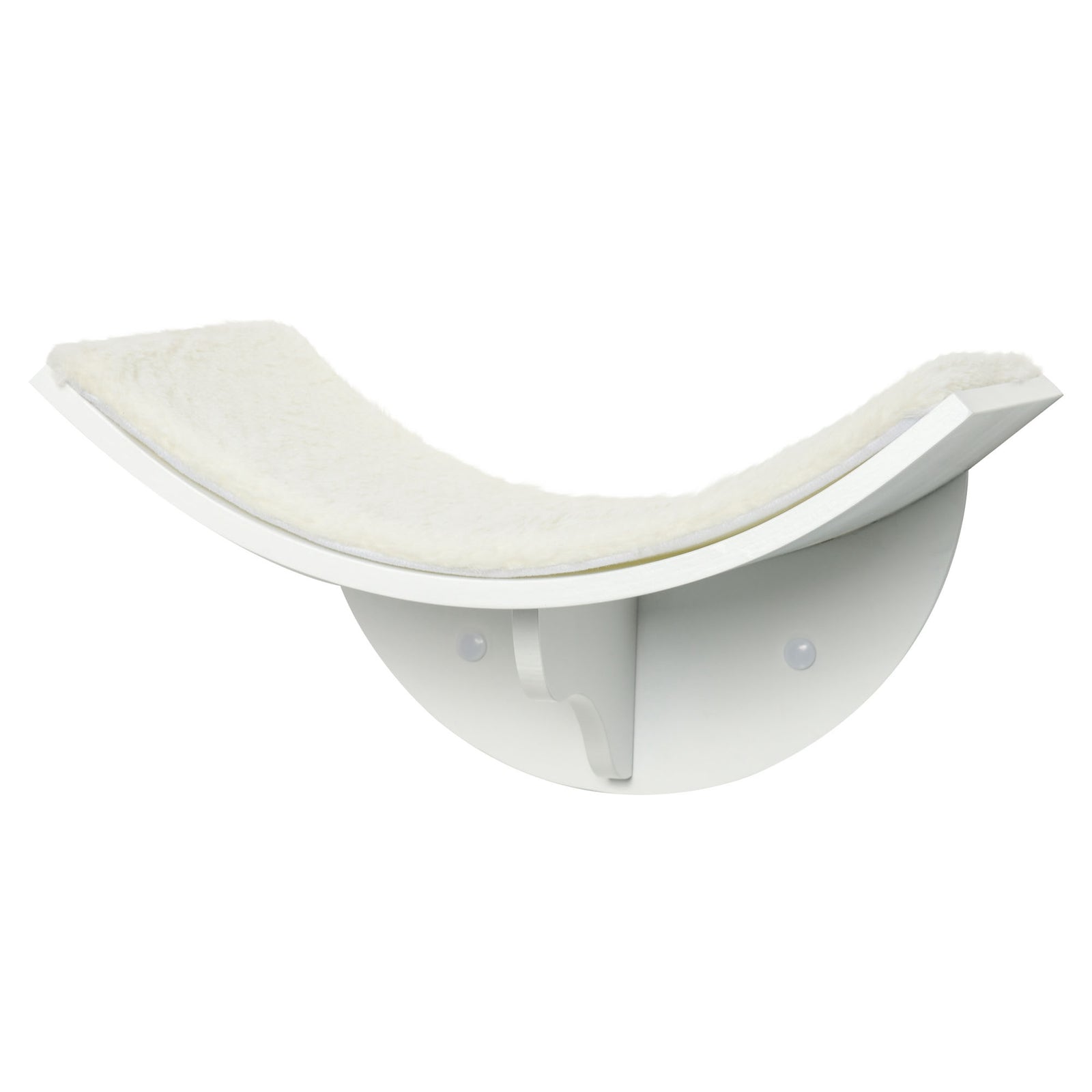 Wood Cat Shelf Perch Bed Curved Climber Wall-mounted Cat Furniture | White