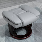 Swivel Manual Recliner And Footrest Set Leather | Gray