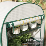 80 X 49 X 160cm Mini Greenhouse Portable Green House With Shelf | White