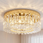 HOMCOM Crystal Ceiling Light With 225 Crystal Pendants, Gold Tone