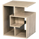 3-tier Side End Table Open Shelves Storage Coffee Book | Natura