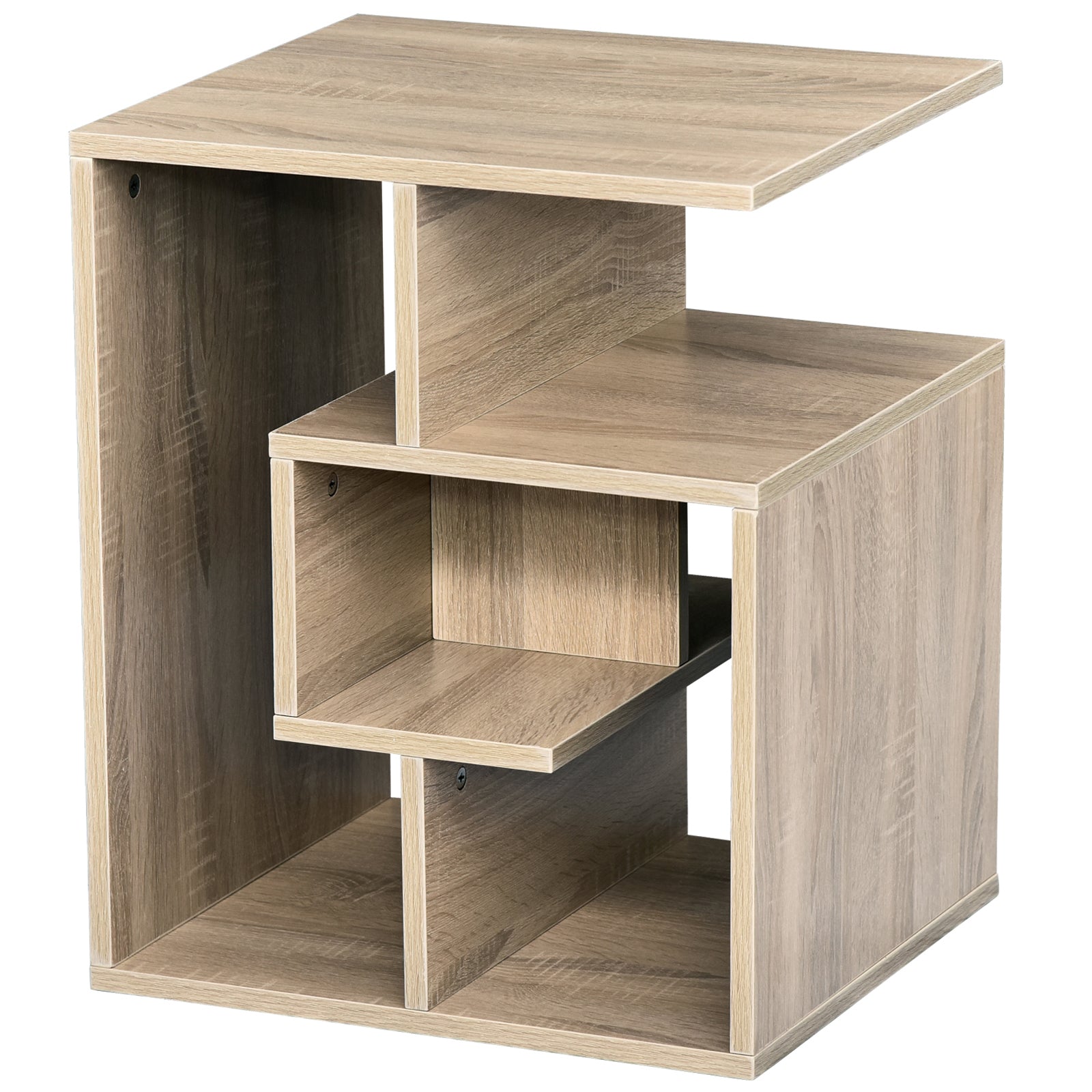 3-tier Side End Table Open Shelves Storage Coffee Book | Natura