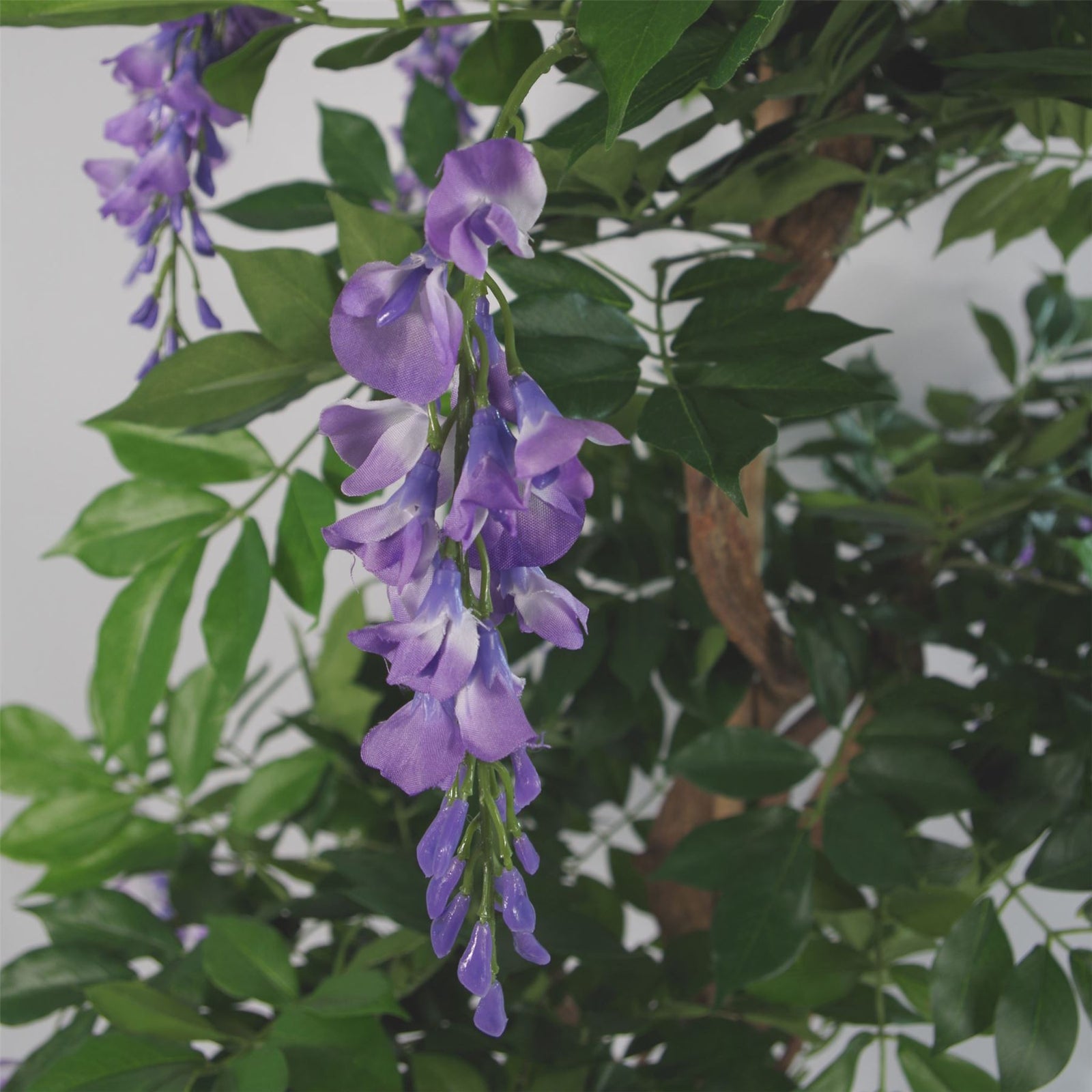 Artificial 110cm Purple Wisteria Tree With Silver Planter