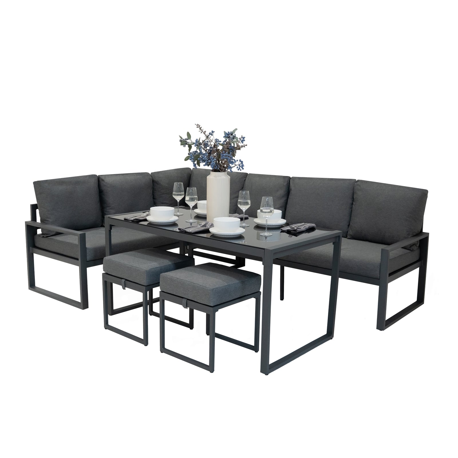 Aluminium Corner Sofa Set | Anthracite