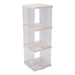 3-tier Plastic Square Rotating Bookshelf