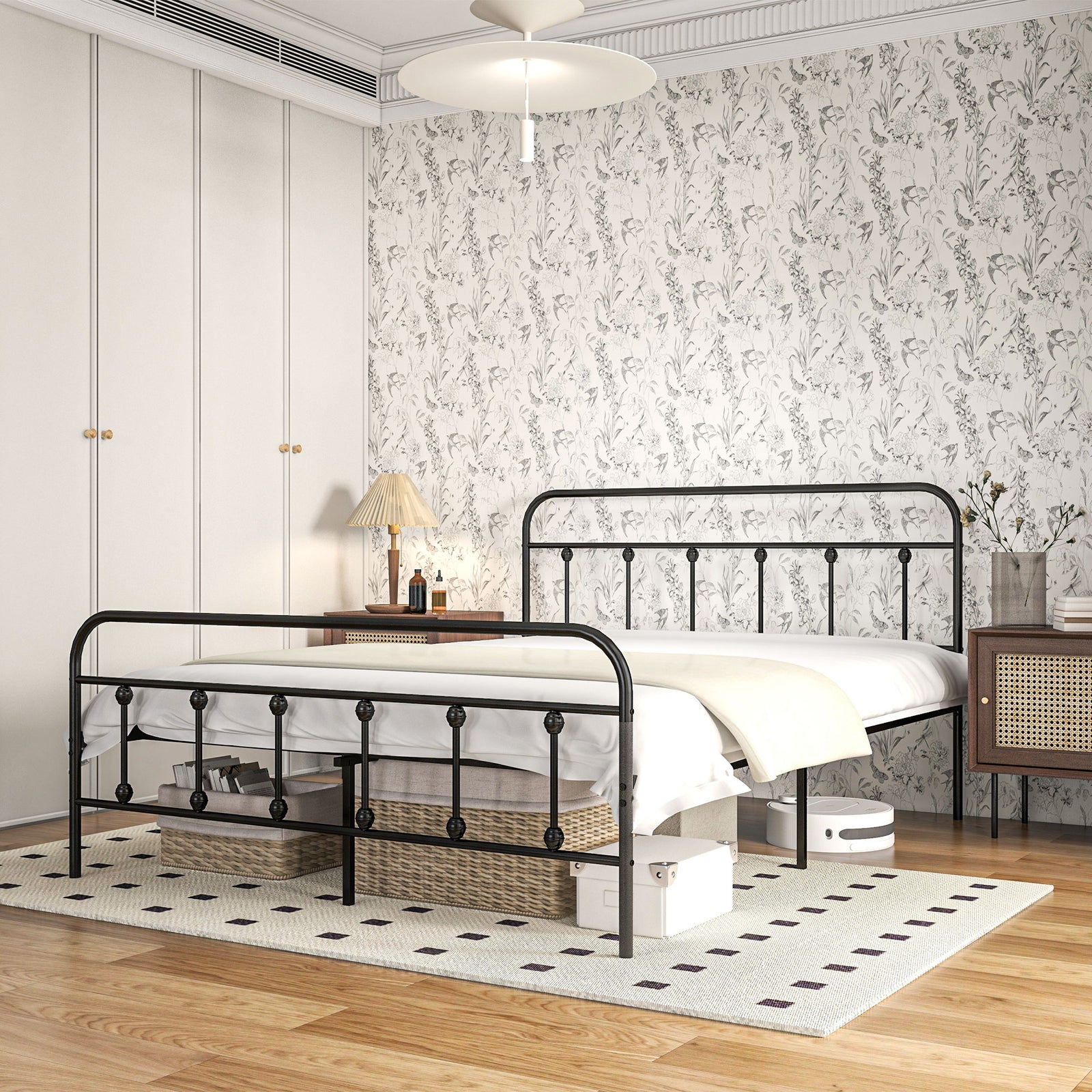 Single/double/king Metal Platform Bed Frame Underbed Storage | King | Black