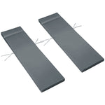 Set Of 2 Sun Lounger Cushions, Replacement Cushions | Dark Gray