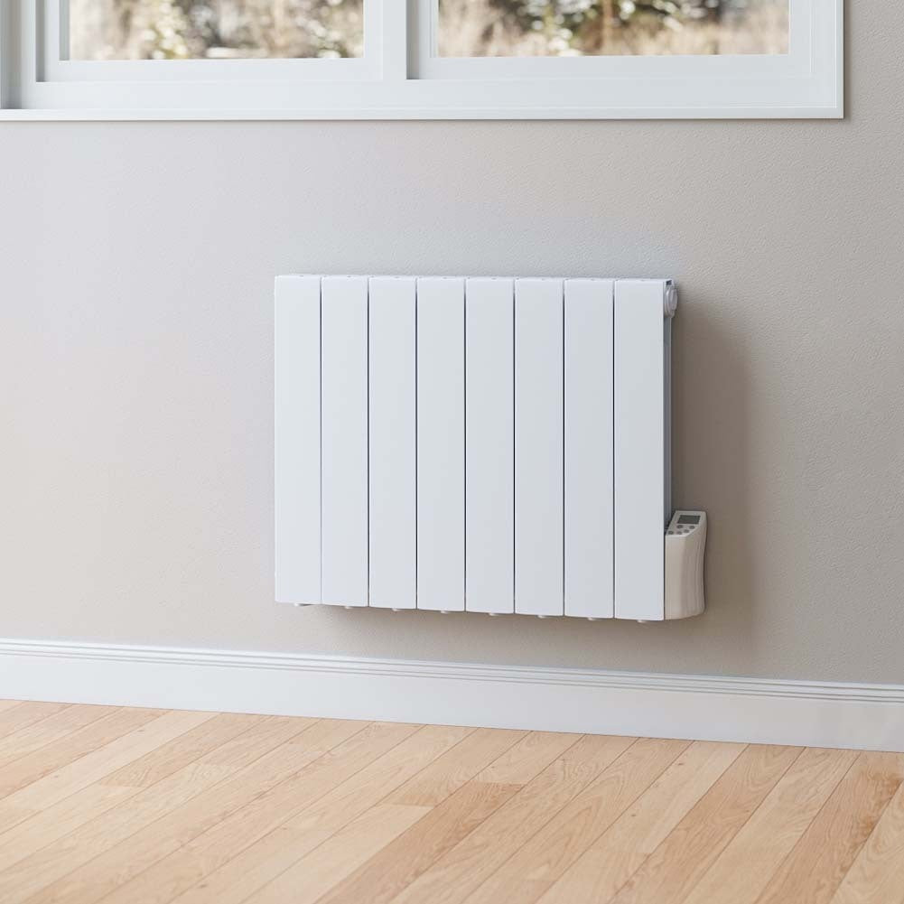 8 Fins 1200 W White Electric Oil Filled Radiator Space Heater With Led Screen