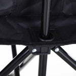 6 Seat Camping Bench Folding Portable Outdoor W/ Cooler Bag | Black