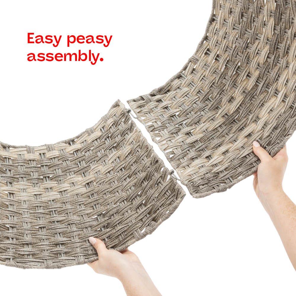 Rattan Tree Skirt Foldable Basket Cover For Indoor Decor