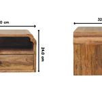 Avora Wall-mounted Bedside – Solid Wood, Oak-ish Finish