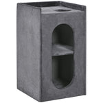 81cm Cat Scratching Barrel With Two Cat Houses For Indoor Cats - Grey