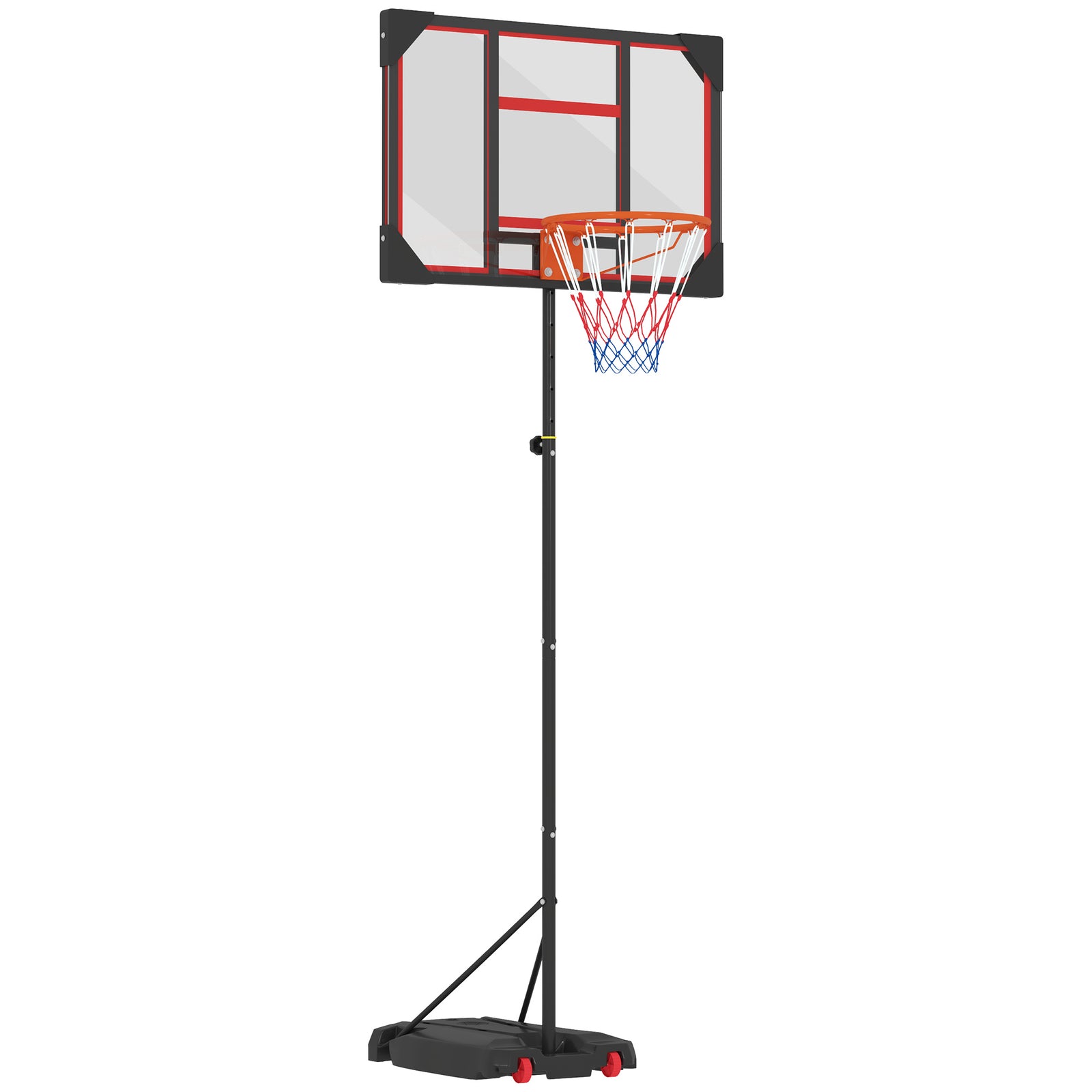AIYAPLAY Basketball Hoop, 210-260cm Height Adjustable Basketball Hoop, Red