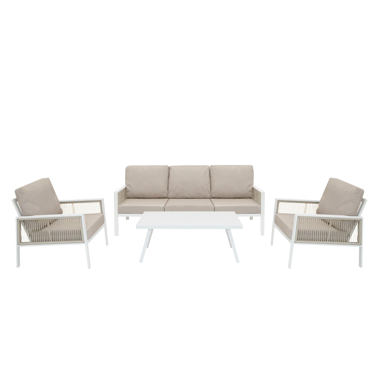Aluminium 4 Piece Sofa Set | White