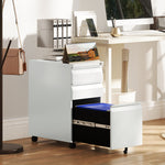 Steel File Cabinet With Lock And Wheels For Home Office | One Size | White