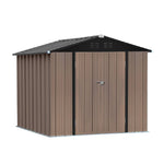Metal Garden Shed 4x6ft/6x8ft Outdoor Storage Yard Tool Shed Tool Box Lockable | Large | Brown