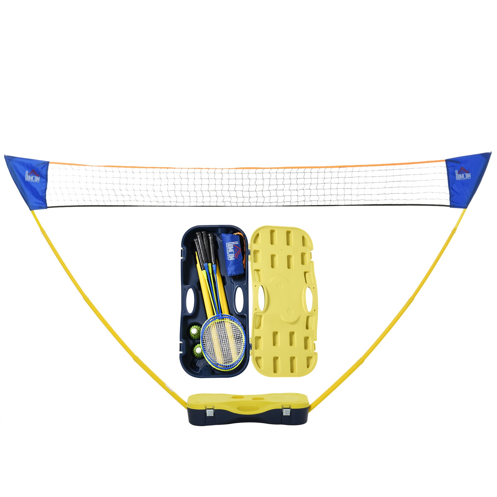 Foldable Badminton Net And Rackets Set | Yellow
