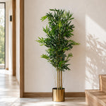 120cm Realistic Artificial Bamboo Plants Trees With Gold Planter