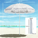 1.8 M Beach Umbrella Parasol With Sand Anchor, 30 Tilt | Grey