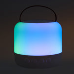 Portable Wireless Rgb Light Karaoke Speaker With 2 Microphones | White