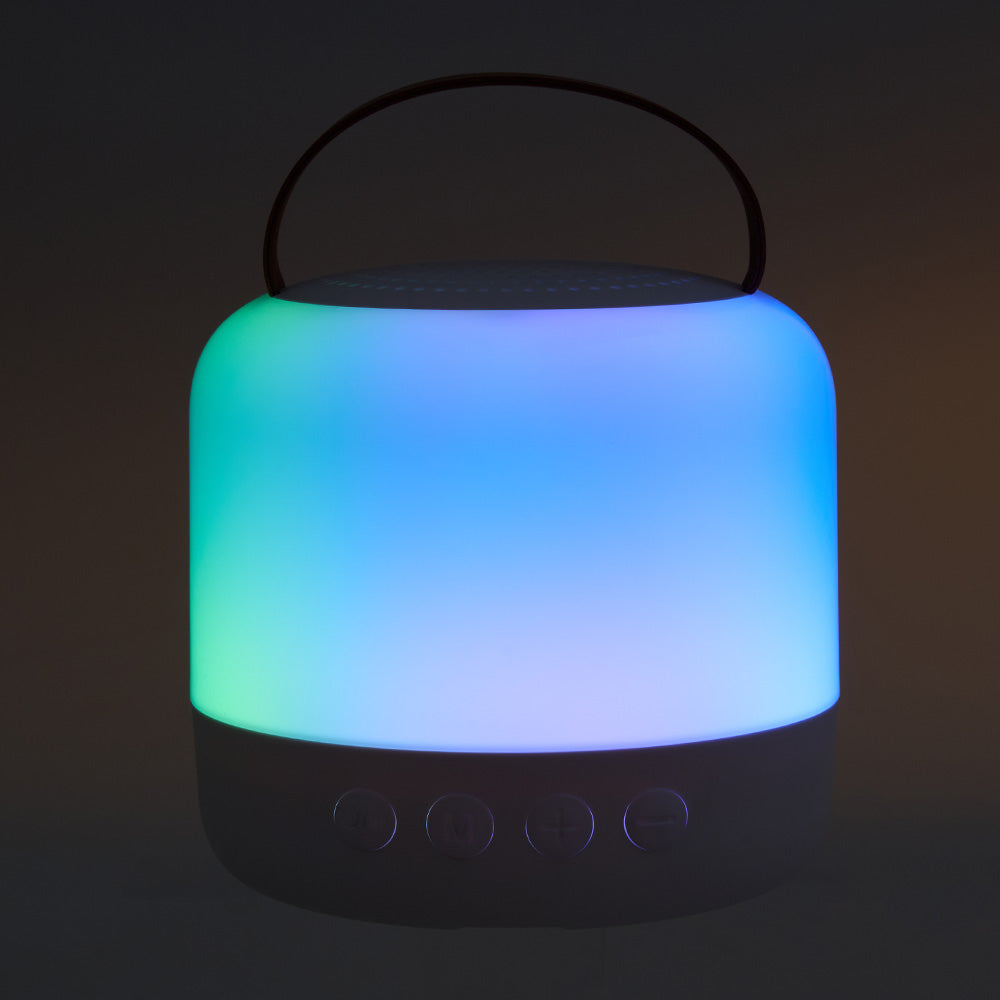 Portable Wireless Rgb Light Karaoke Speaker With 2 Microphones | White