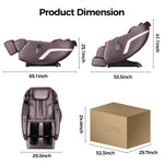 Zero Gravity Full Body Massage Chair With Heat And Handheld Remote Reclining Back, Foot Roller, Air Compression, Shiatsu Massage For Home And Office | Brown