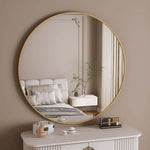 Rei - Round Metal Circle Mirror | 90cm x 90cm | Gold