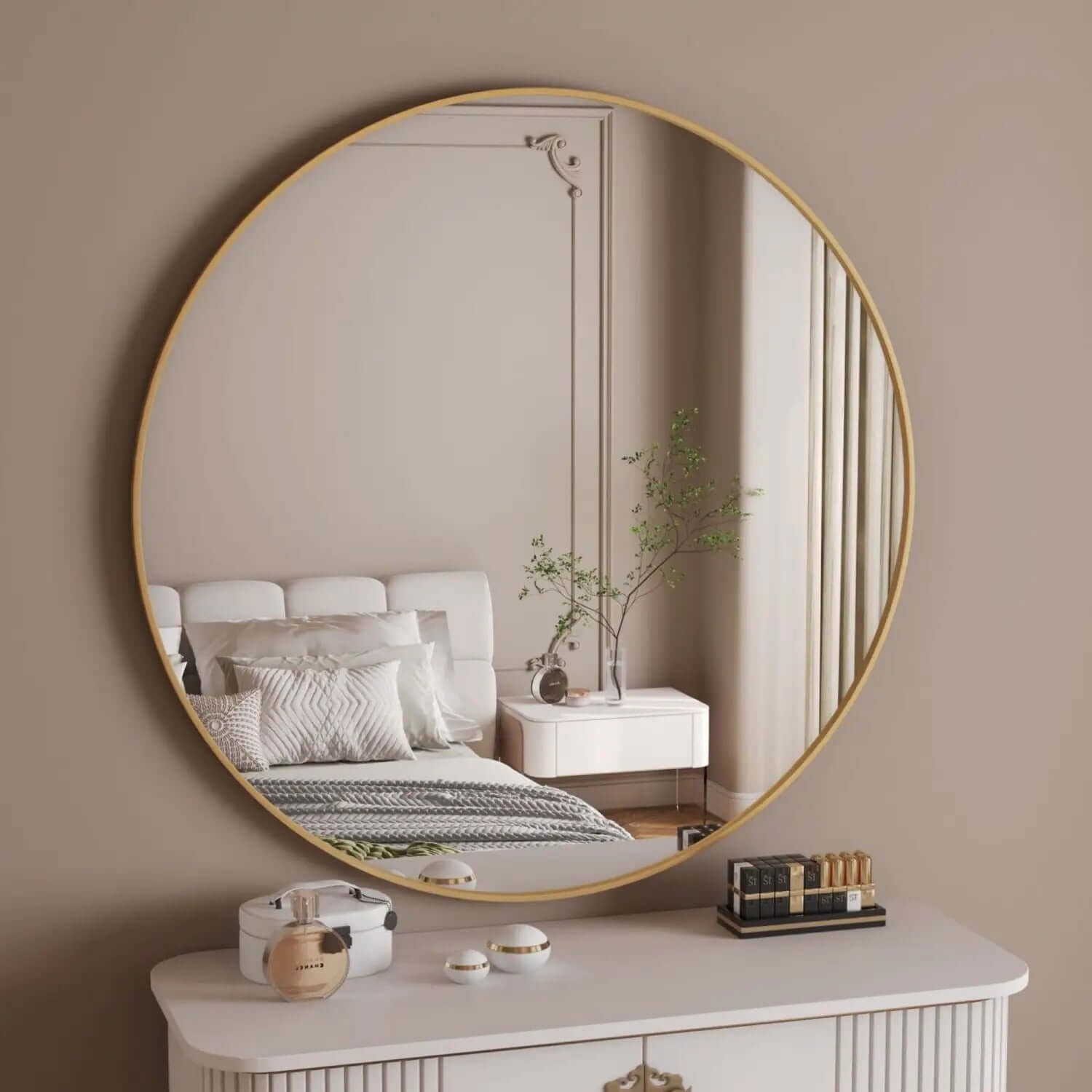 Rei - Round Metal Circle Mirror | 120cm x 120cm | Gold