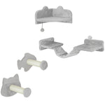 4pcs Cat Wall Shelves With Steps, Ladder, Jumping Platforms