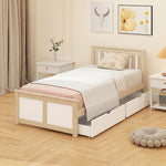 HOMCOM Storage Bed With 2 Drawers, Headboard, Wood Slat Support