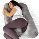 U Shaped Pregnancy Pillow, 135x75x20cm Shredded Memory Foam Full Body Maternity Cushion For Sleeping | U Shape | Grey