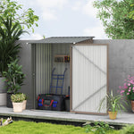 3.3ft X 3.4ft Outdoor Storage Shed Steel Garden Shed W/ Door