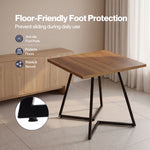 Dining Table Square Dining Table 80cm 25mm Metal Frame Mdf Walnut | Brown