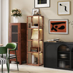 Led Floor Lamp With Glass Shelves, Dimmable Room Lamp | Brown
