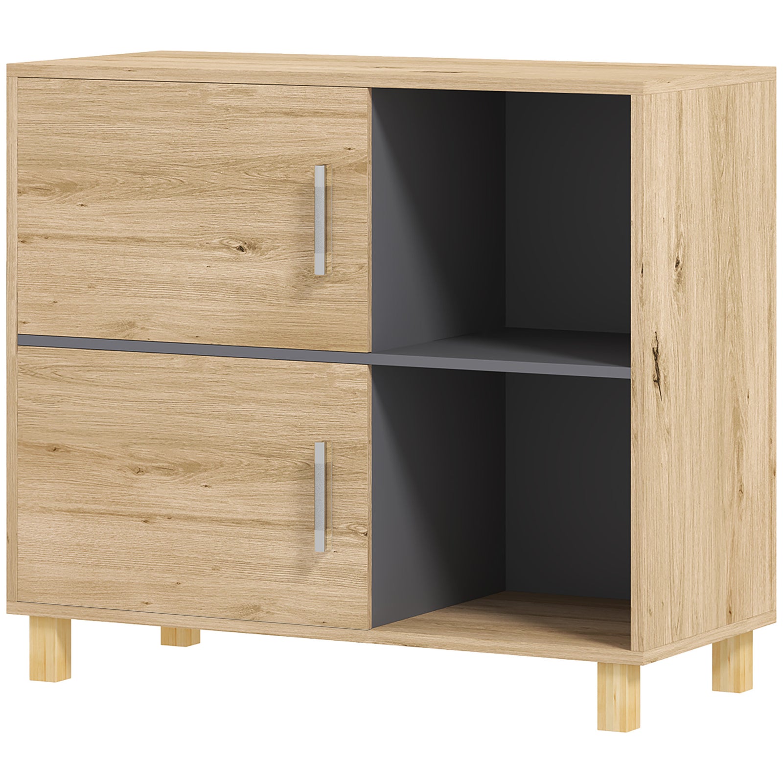 Bathroom Storage Cabinet With Open Compartments