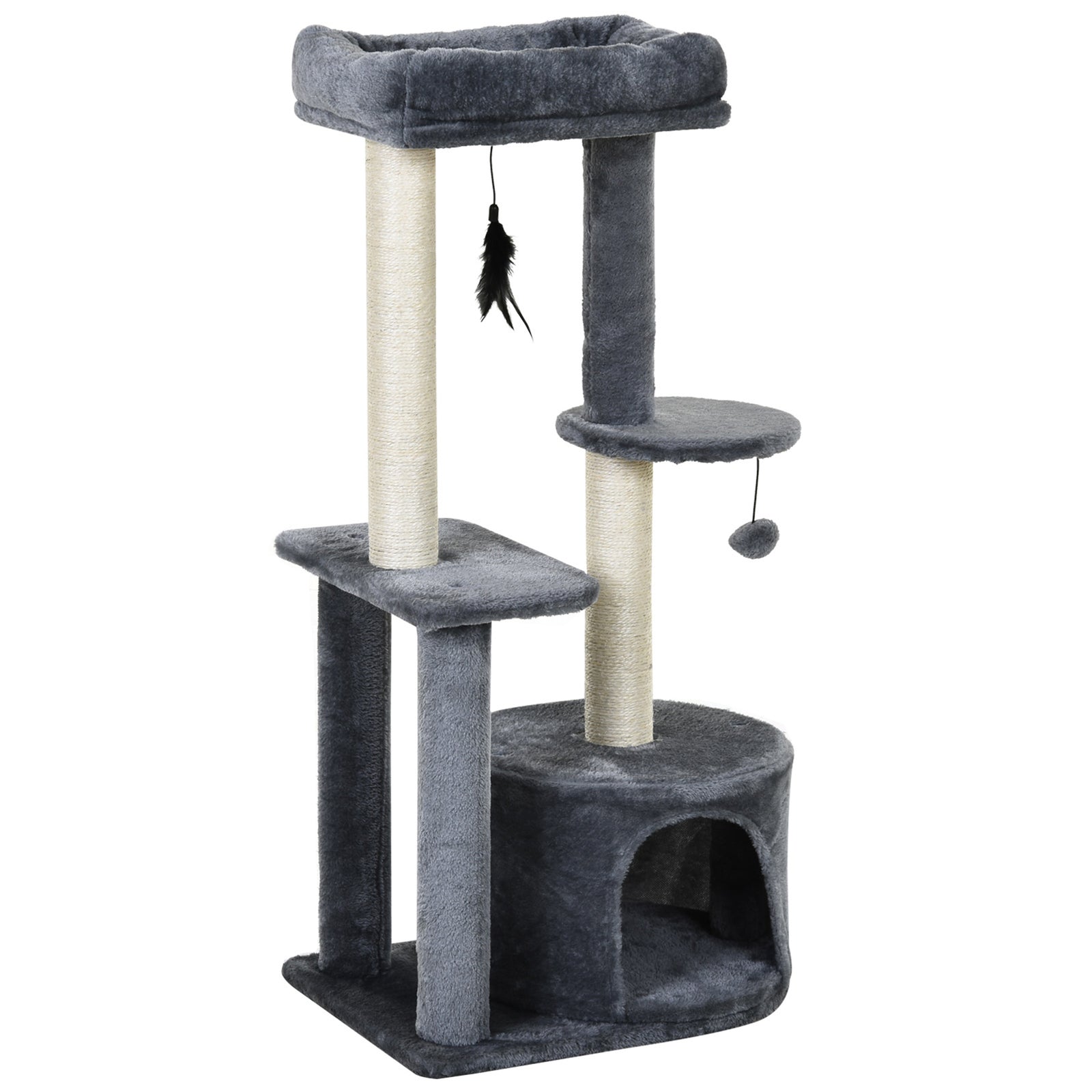 Cat Multi-activity Tree Tower W/ Perch House Scratching Post Play Ball