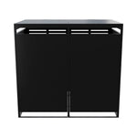 Double Wheelie Bin Storage Shed –ventilated Trash Bin Galvanized Steel Rubbish Bin Store For With Lockable Door & Lift-up Lids