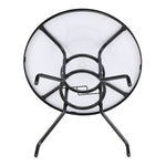 Round Garden Tempered Glass Wood Grain Coffee Table - 80cm Dia X 72cm