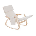 Rocking Chair Recliner Armchair With Adjustable Footrest | One Size | Cream