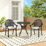 3 Pcs Cast Aluminium outdoor furniture Garden Dining Set