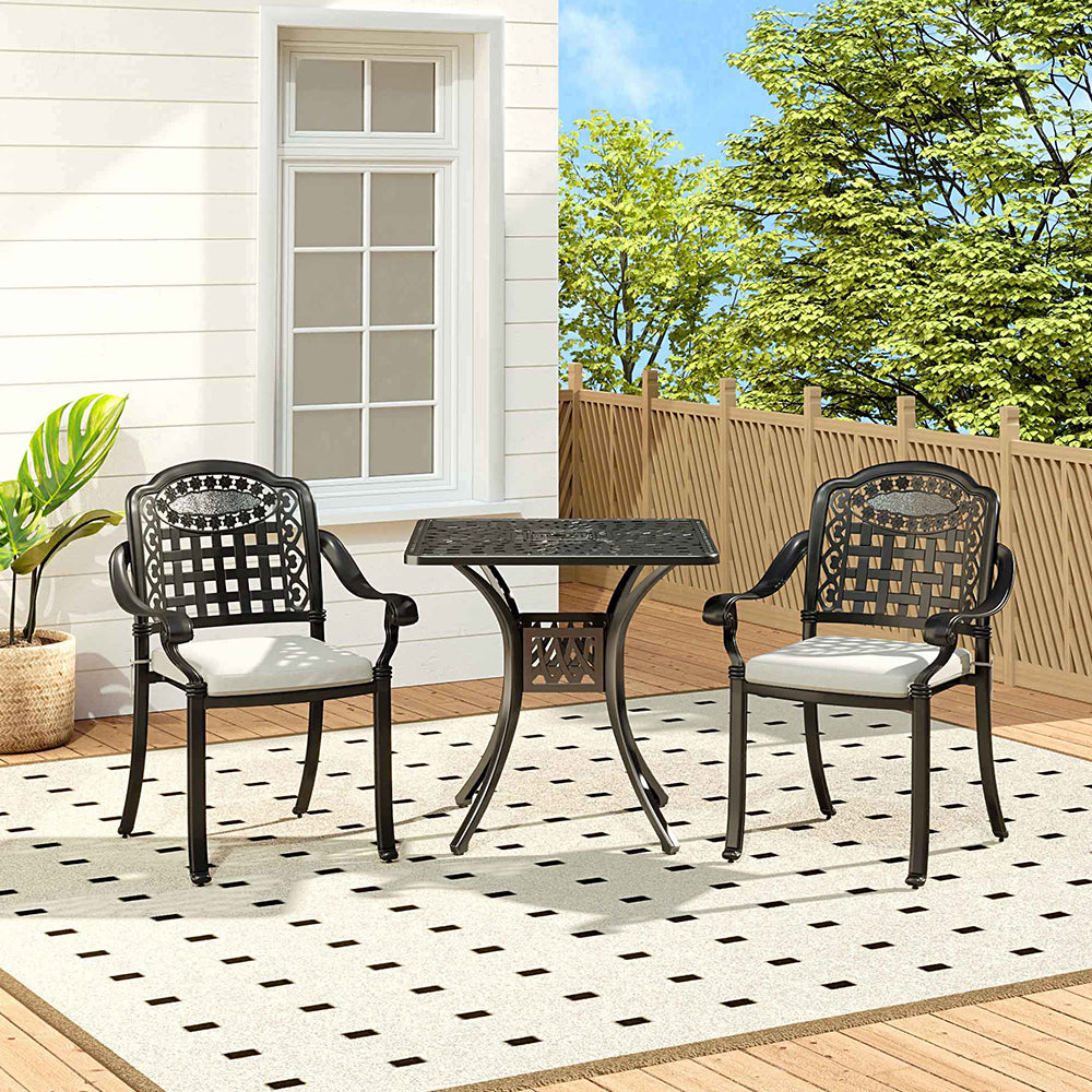 3 Pcs Cast Aluminium outdoor furniture Garden Dining Set