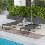 Set Of 2 Sun Lounger Recliner Chairs | Set of 2 | Dark Gray