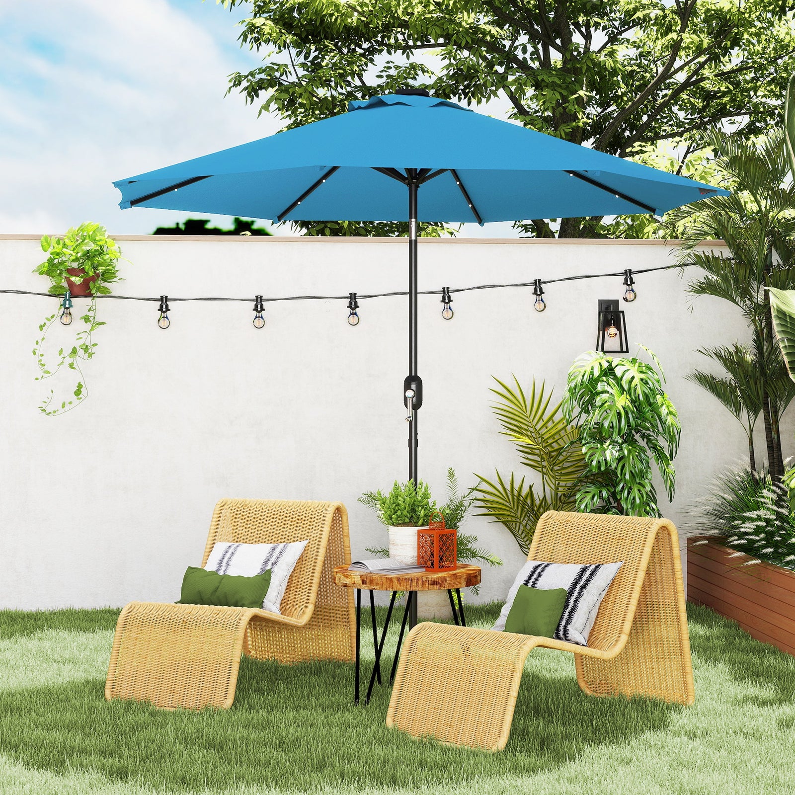 2.7m Patio Garden Umbrella, Outdoor Parasol