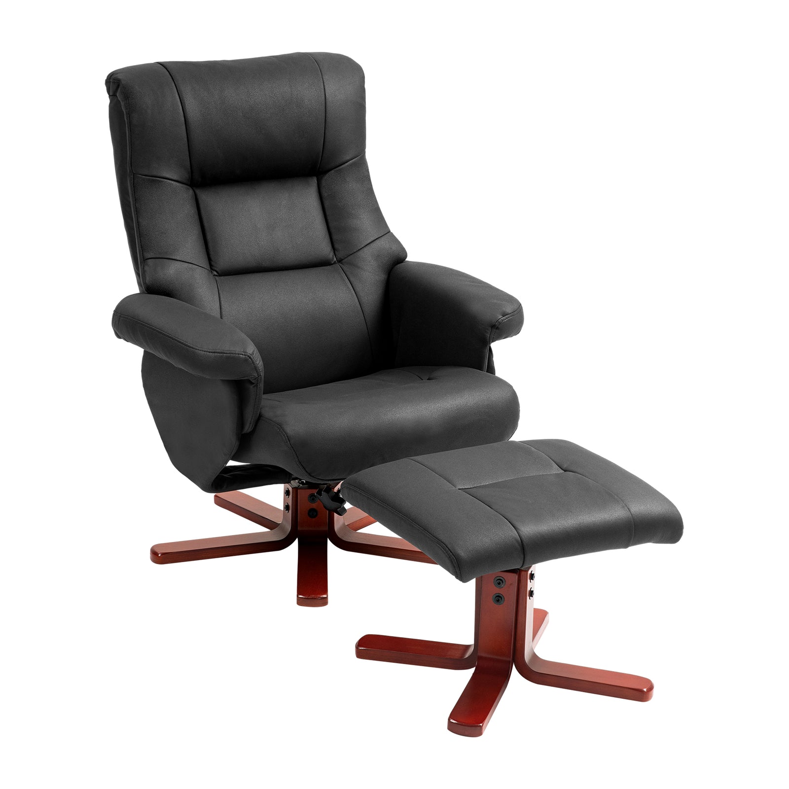 135 Degree Reclining Armchair With Footstool For Living Room | One Size | Black