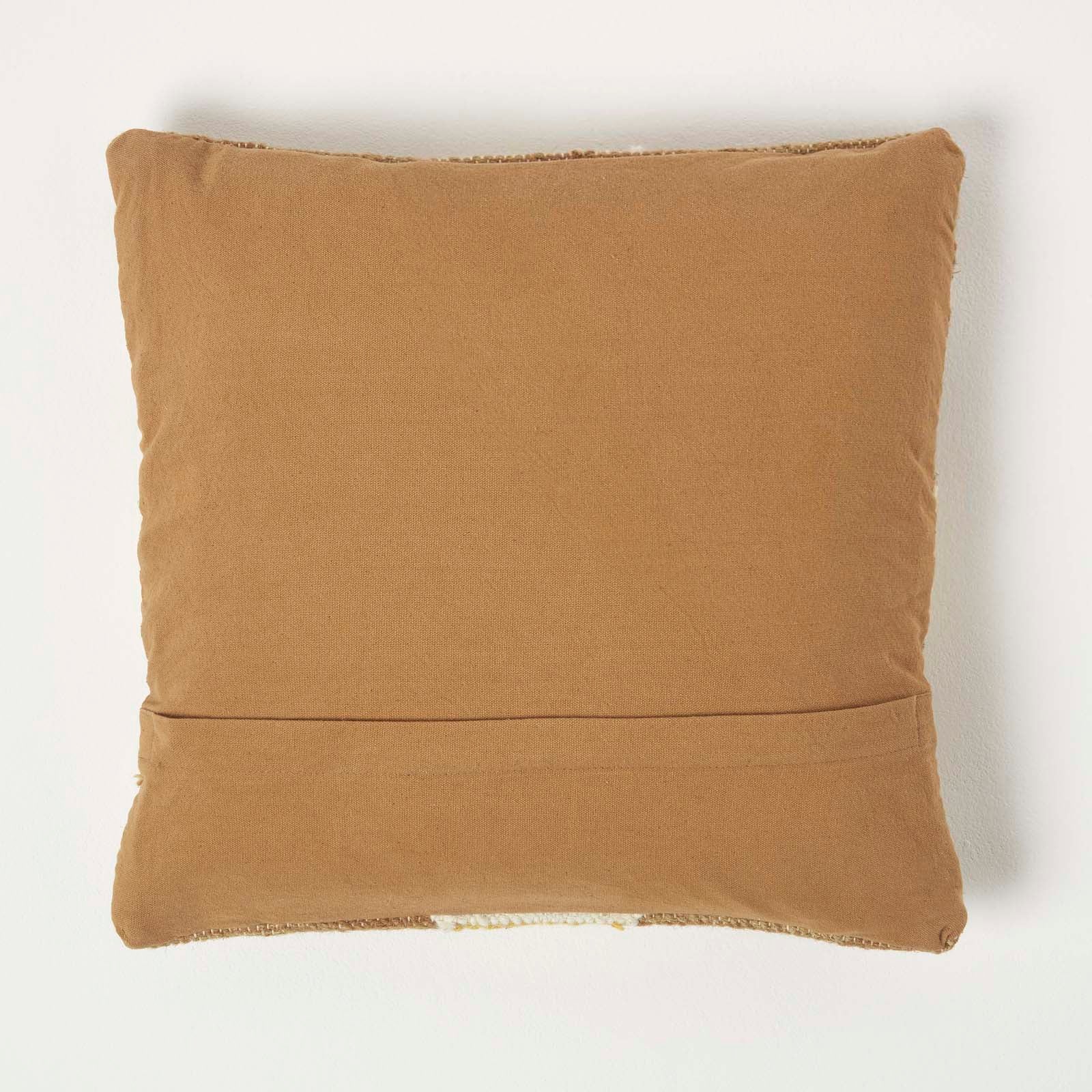 Handwoven Kilim Cushion With Feather Filling | 45cm x 45cm | Brown