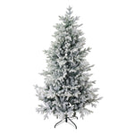 Breeins 180cm Pre-lit Artificial Flocked Christmas Tree With Metal Stand