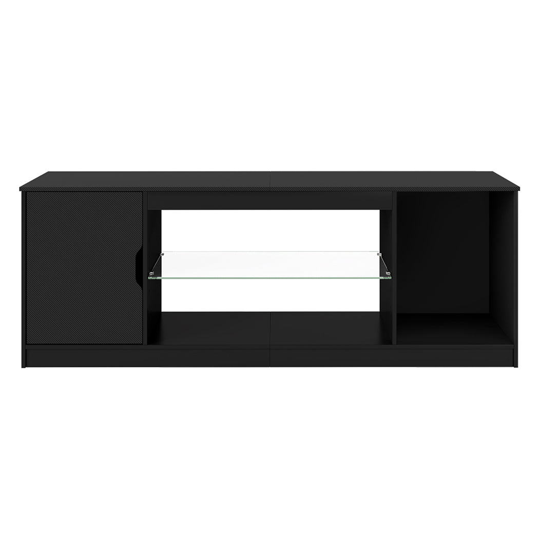 Tv Stand Entertainment Unit Tv Cabinet Stand Storage With Led 140cm Black | Black