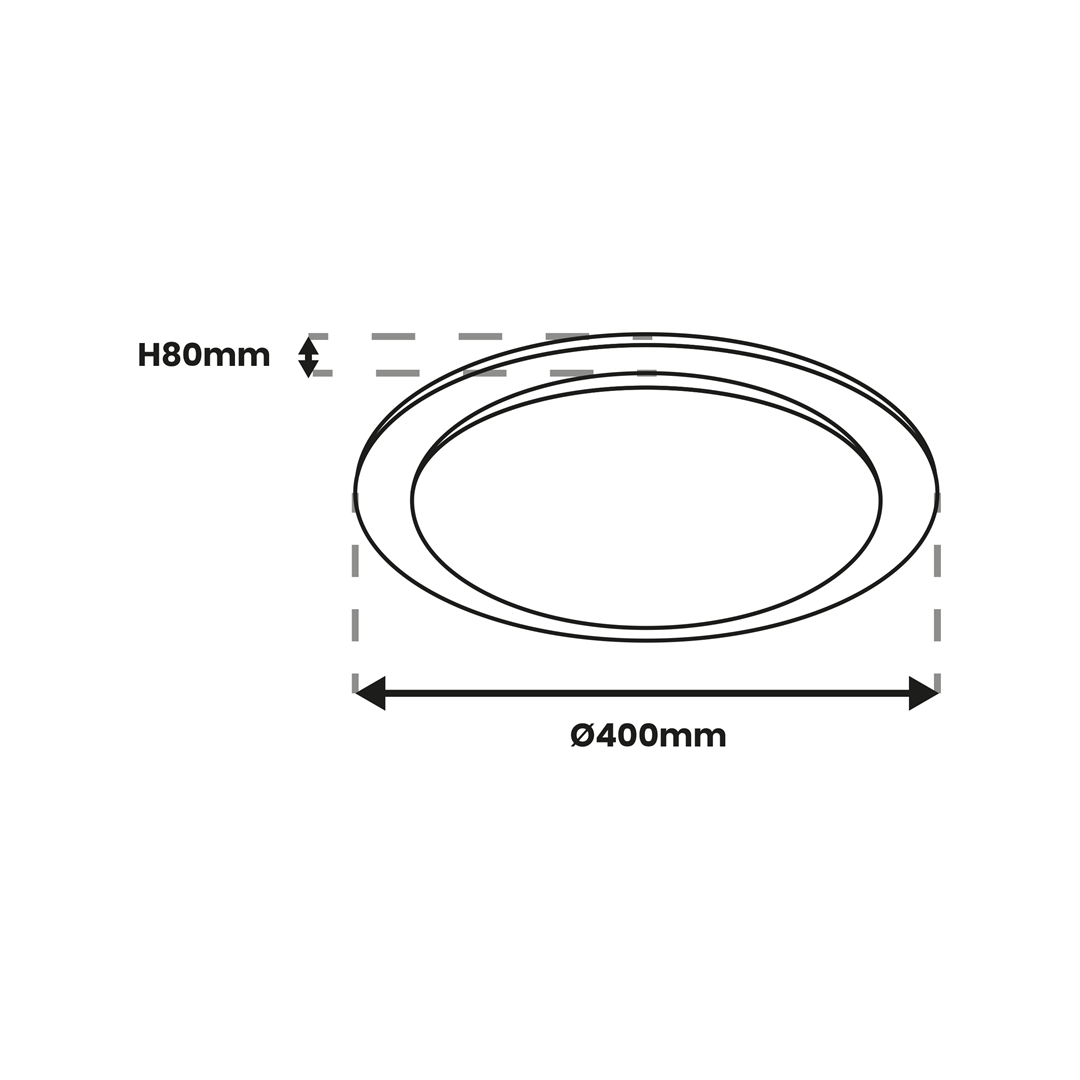 Ontario Led Ceiling Lamp 24w(120w) 40cm Diameter Full Remote Control "star Effect"