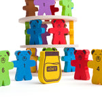Wooden Teddy Tumbling Tower Game - 49 Pieces